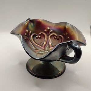 Dugan Glass Co. Amethyst Double Handled Bon Bon Dish